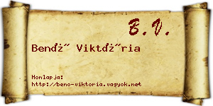 Benő Viktória névjegykártya